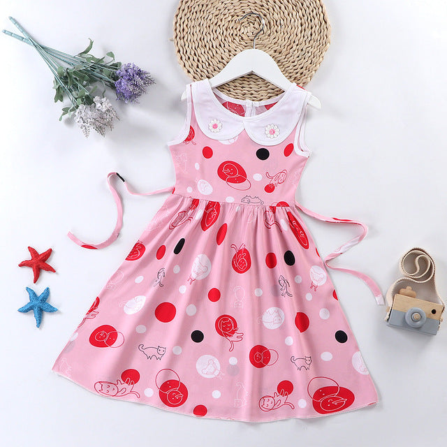 Vestido con estampado de niñas