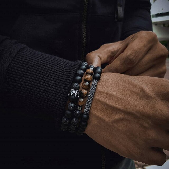 Brazalete de cuentas para hombre