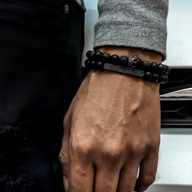 Brazalete de cuentas para hombre