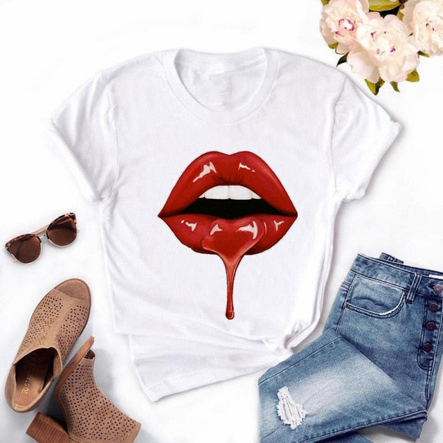 Camiseta holgada sensual de mujer