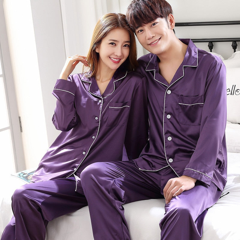 Pijama de seda para parejas