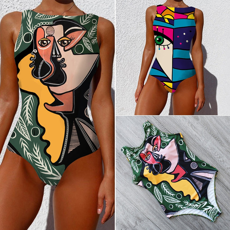 Traje de baño estampado de mujer