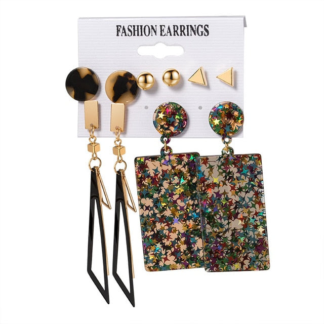 Juego de aretes de moda de mujer