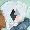 Camiseta corta de mujer con geometría