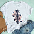 Camiseta corta de mujer con geometría