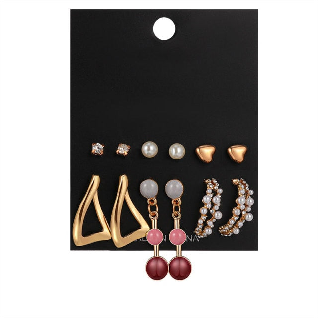 Juego de aretes de moda de mujer