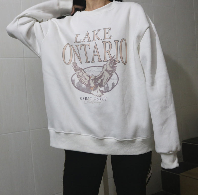 Sudadera con estampado de letras de mujer