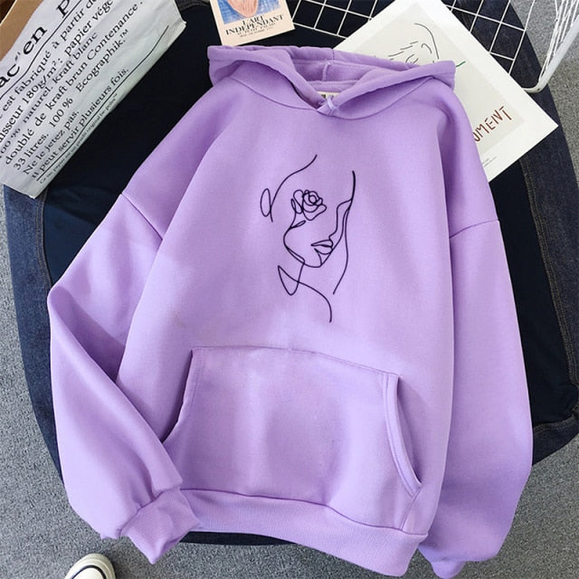 Sudadera cómoda con capucha de mujer