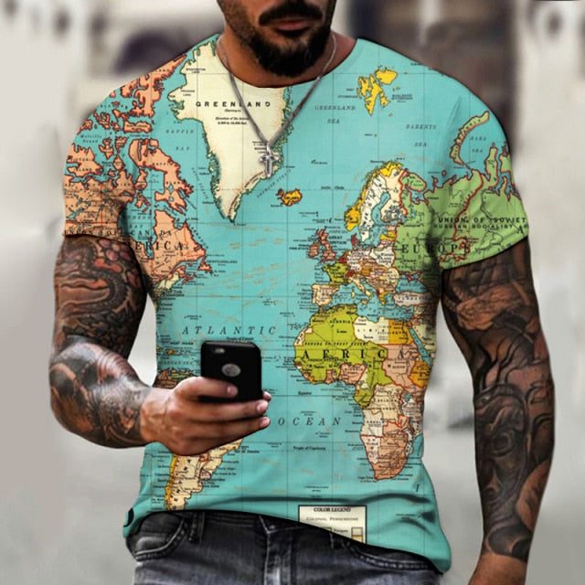 Camiseta cartográfica de verano