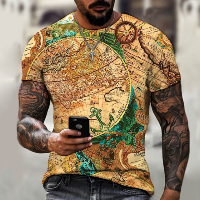 Camiseta cartográfica de verano